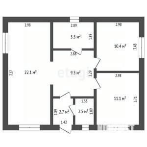 Дом 68м&sup2;, 1-этажный, участок 5 сот.  