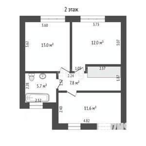 Таунхаус 130м², 2-этажный, участок 2 сот.  