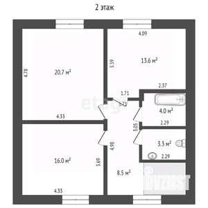 Дом 144м², 2-этажный, участок 8 сот.  