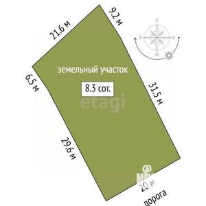 Дом 30м², 1-этажный, участок 8 сот.  