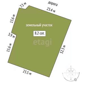 Дом 130м², 2-этажный, участок 8 сот.  