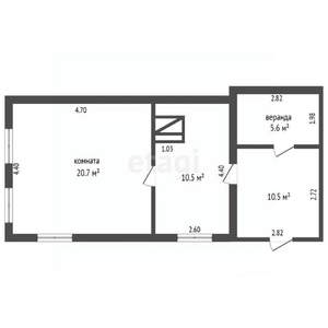 Дом 79м&sup2;, 1-этажный, участок 8 сот.  