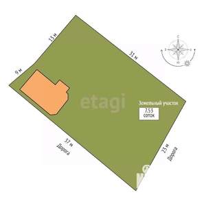 Дом 91м&sup2;, 2-этажный, участок 8 сот.  