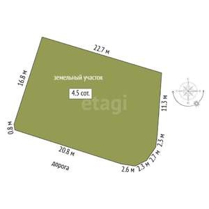 Дом 120м&sup2;, 2-этажный, участок 5 сот.  