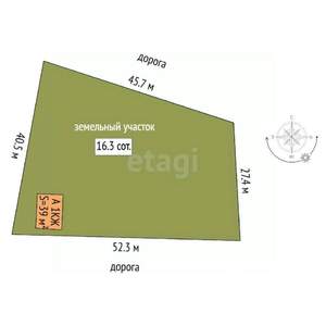 Дом 39м², 1-этажный, участок 16 сот.  