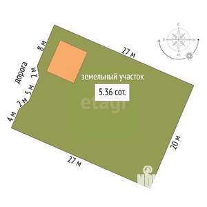 Дом 45м&sup2;, 2-этажный, участок 5 сот.  