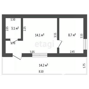 Дом 42м², 1-этажный, участок 5 сот.  