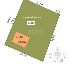 Дом 90м², 2-этажный, участок 7 сот.  