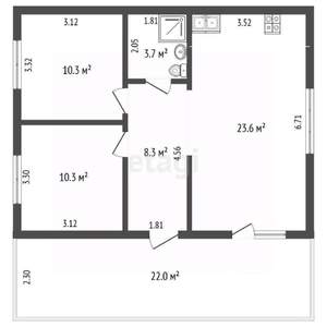 Дом 61м², 1-этажный, участок 5 сот.  