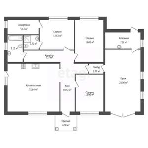 Дом 140м&sup2;, 1-этажный, участок 5 сот.  