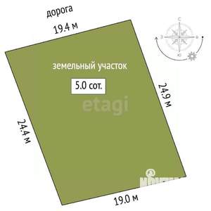 Дача 24м², 1-этажный, участок 5 сот.  