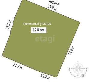 Дом 56м², 1-этажный, участок 6 сот.  