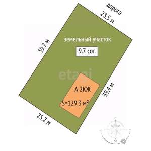 Дом 129м², 2-этажный, участок 10 сот.  