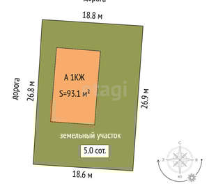 Дом 93м², 1-этажный, участок 5 сот.  