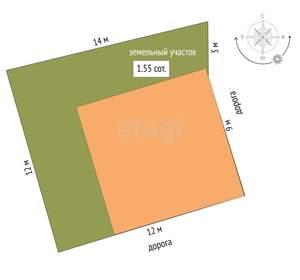 Дом 127м&sup2;, 2-этажный, участок 2 сот.  