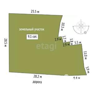 Дом 34м&sup2;, 1-этажный, участок 9 сот.  