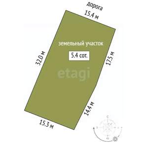 Дом 43м², 1-этажный, участок 5 сот.  