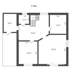 Коттедж 124м², 2-этажный, участок 8 сот.  