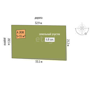 Дом 37м², 2-этажный, участок 7 сот.  