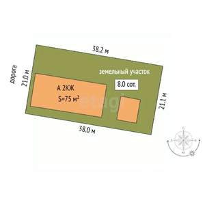 Дом 344м², 2-этажный, участок 8 сот.  