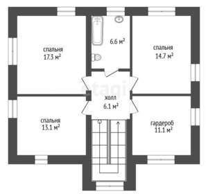 Дом 179м², 2-этажный, участок 6 сот.  