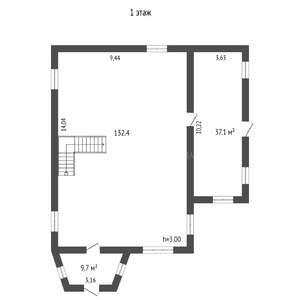 Коттедж 476м², 3-этажный, участок 6 сот.  