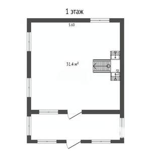 Дом 52м&sup2;, 2-этажный, участок 5 сот.  