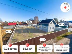 Дом 87м&sup2;, 2-этажный, участок 9 сот.  