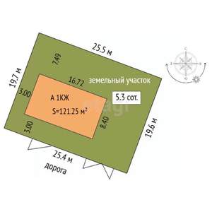 Дом 121м², 1-этажный, участок 5 сот.  
