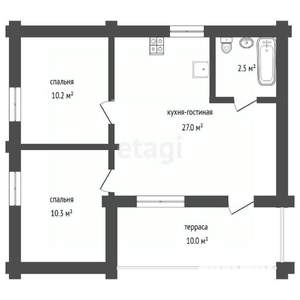 Дом 60м², 1-этажный, участок 5 сот.  