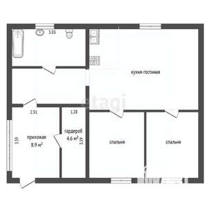 Дом 104м&sup2;, 2-этажный, участок 10 сот.  