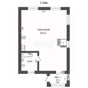 Дом 78м&sup2;, 2-этажный, участок 6 сот.  