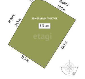 Дом 10м², 2-этажный, участок 6 сот.  