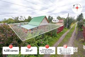 Дом 20м², 1-этажный, участок 4 сот.  