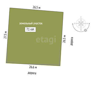 Дом 99м&sup2;, 1-этажный, участок 7 сот.  