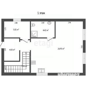 Дом 80м&sup2;, 2-этажный, участок 8 сот.  