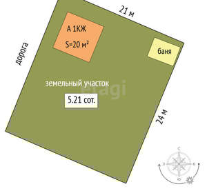 Дача 20м², 2-этажный, участок 521 сот.  