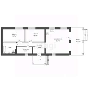 Дом 101м&sup2;, 1-этажный, участок 5 сот.  