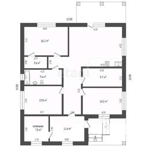 Дом 168м&sup2;, 1-этажный, участок 10 сот.  