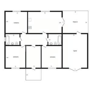 Коттедж 130м², 1-этажный, участок 6 сот.  