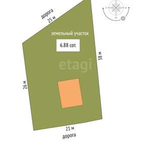 Дом 74м², 1-этажный, участок 5 сот.  
