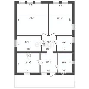 Дом 112м&sup2;, 1-этажный, участок 6 сот.  