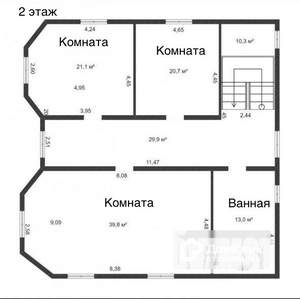 Коттедж 260м², 2-этажный, участок 7 сот.  