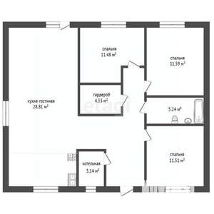 Дом 93м², 1-этажный, участок 9 сот.  