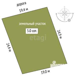 Дом 24м&sup2;, 1-этажный, участок 5 сот.  