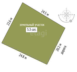 Дом 30м², 2-этажный, участок 5 сот.  