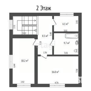 Дом 124м², 2-этажный, участок 7 сот.  
