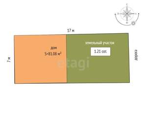 Дом 90м&sup2;, 2-этажный, участок 1 сот.  