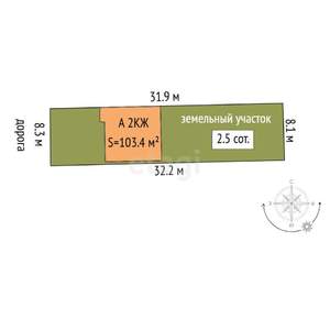 Таунхаус 103м², 2-этажный, участок 3 сот.  