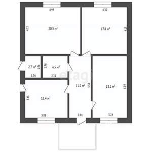 Дом 95м&sup2;, 1-этажный, участок 6 сот.  